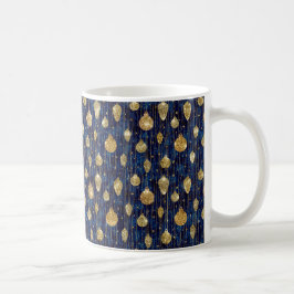 CHRISTMAS BLUE MET GOUDE HOLIDAY-ORNATIES KOFFIEMOK