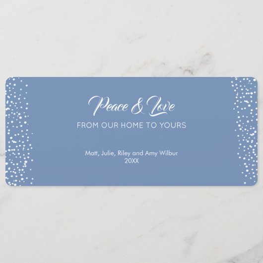 Christmas Blue Ornaments Feestdagenkaart (Achterkant)