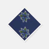 Christmas Blue Poinsettias Servet (Hoek)