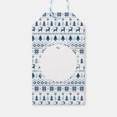 CHRISTMAS Blue Traditional gepersonaliseerd Gift L Cadeaulabel (Achterkant)