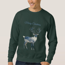 Christmas Blue White Chic Deer Trui