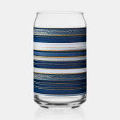 Christmas Blues Stripes Blauw Wit Blikvorm Glas (Achterkant)