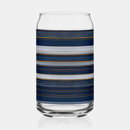 Christmas Blues Stripes Blauw Wit Blikvorm Glas (Rechts)