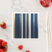 Christmas Blues Stripes blauw wit goud Servet (Insitu)