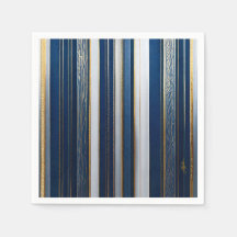 Christmas Blues Stripes blauw wit goud