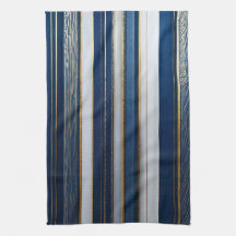 Christmas Blues Stripes blauw wit goud
