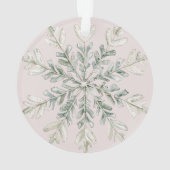 Christmas Blush Cream Roze Rustieke Herten Naam Ornament (achterkant)