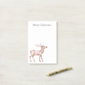 Christmas Blush Pink Deer Post-it® Notes (Op bureau)