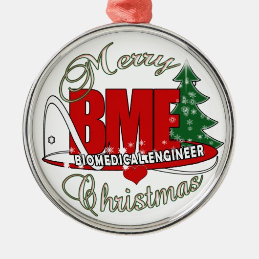 CHRISTMAS BME BIOMEDISCHE ENGINEER METALEN ORNAMENT (Voorkant)