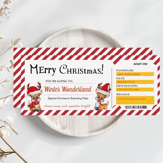 Christmas Boarding Pass Ticket Gift Kaart