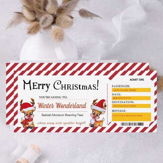 Christmas Boarding Pass Ticket Gift Kaart
