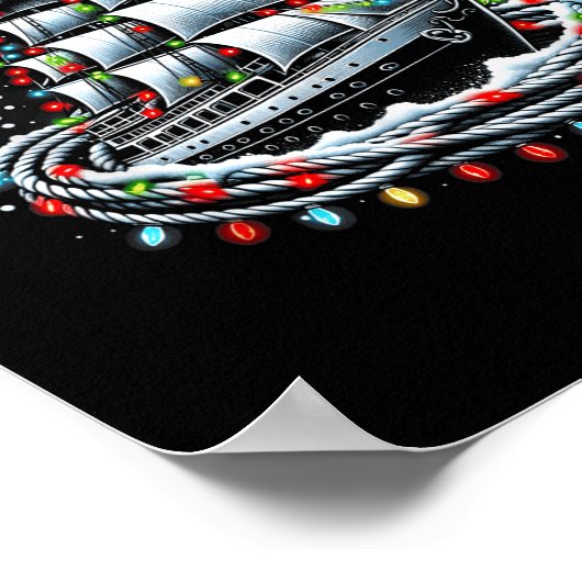 Christmas Boating Sailing Cruise Boat Surrounded B Poster (Hoek)