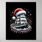 Christmas Boating Sailing Cruise Boat Surrounded B Poster (Voorkant)