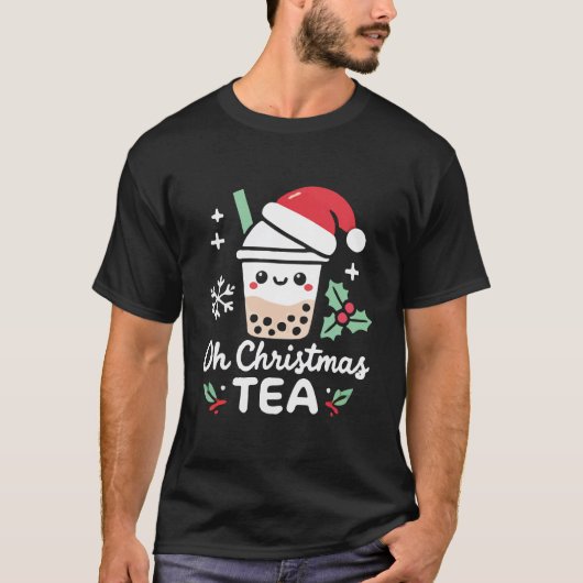Christmas Boba Tea - Oh Christmas Tea - Grappige K T-shirt (Voorkant)