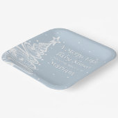 Christmas Boho Blue Boy Baby shower Papieren Bordje (Gebogen)