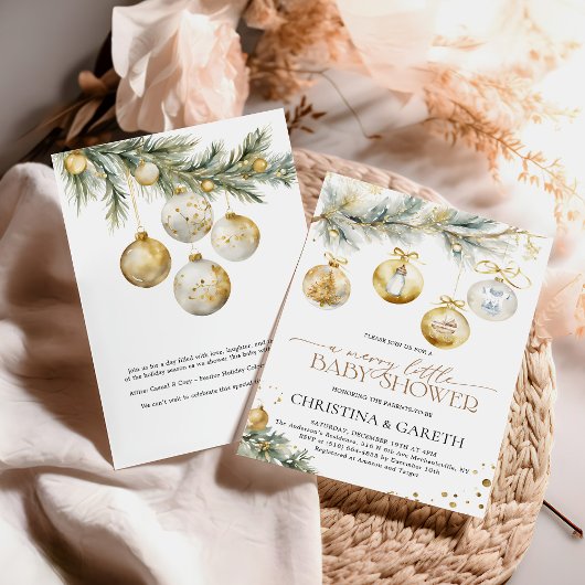 Christmas Boho Merry Little Baby shower Kaart