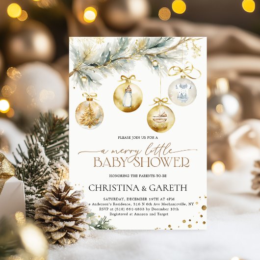 Christmas Boho Merry Little Baby shower Kaart