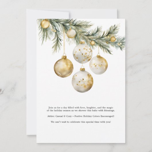 Christmas Boho Merry Little Baby shower Kaart (Achterkant)