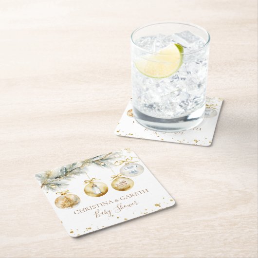 Christmas Boho Merry Little Baby shower Kartonnen Onderzetters (Insitu)