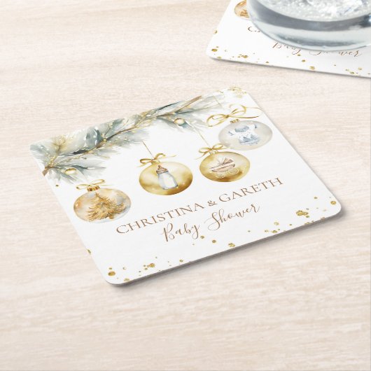Christmas Boho Merry Little Baby shower Kartonnen Onderzetters (Schuin)