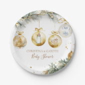 Christmas Boho Merry Little Baby shower Papieren Bordje (Voorkant)