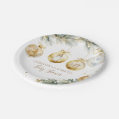 Christmas Boho Merry Little Baby shower Papieren Bordje (Gekanteld)