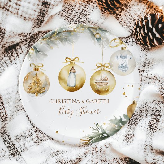 Christmas Boho Merry Little Baby shower Papieren Bordje