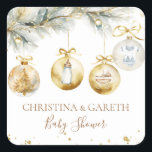 Christmas Boho Merry Little Baby shower Vierkante Sticker<br><div class="desc">Voeg feestelijke charme toe aan uw baby shower met deze kerstboho "Merry Little Baby" stickers! Perfect voor gunsten,  decor,  of verzegeling uitnodigingen,  ze brengen gezellige vakantie vibes om uw feest. Een zoete touch voor een onvergetelijk seizoensgebonden baby shower!</div>