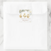 Christmas Boho Merry Little Baby shower Vierkante Sticker (Tas)