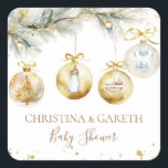Christmas Boho Merry Little Baby shower Vierkante Sticker<br><div class="desc">Voeg feestelijke charme toe aan uw baby shower met deze kerstboho "Merry Little Baby" stickers! Perfect voor gunsten,  decor,  of verzegeling uitnodigingen,  ze brengen gezellige vakantie vibes om uw feest. Een zoete touch voor een onvergetelijk seizoensgebonden baby shower!</div>