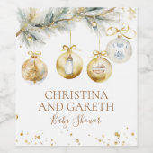 Christmas Boho Merry Little Baby shower Wijn Etiket (Enkel label)