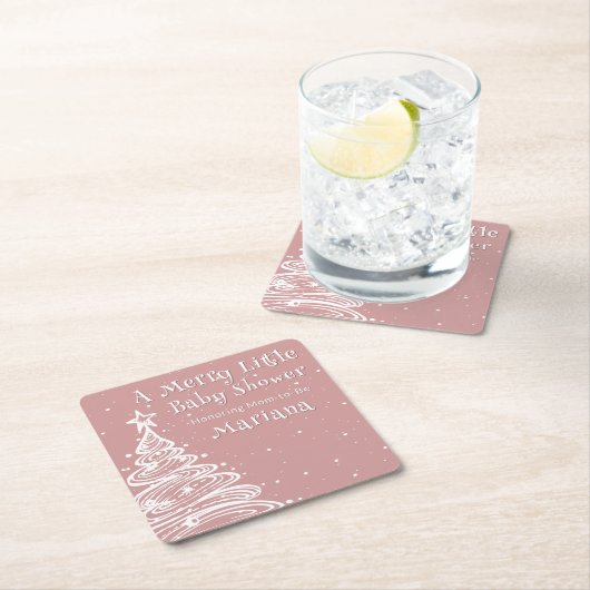 Christmas Boho Pink Boy Baby shower Kartonnen Onderzetters (Insitu)