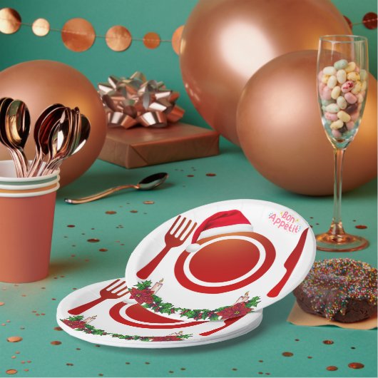 Christmas Bon Appétit Paper Plate Papieren Bordje (Multi)