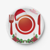 Christmas Bon Appétit Paper Plate Papieren Bordje (Voorkant)