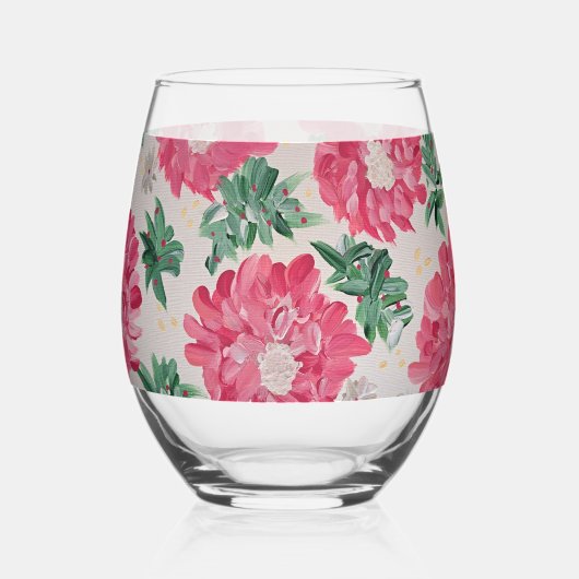 Christmas Bonanza Floral Wijnglas Zonder Voet (Achterkant)