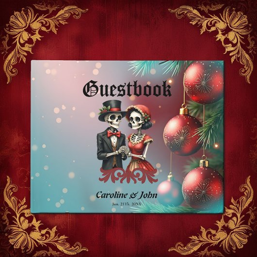 Christmas Bone Romance, A festive skeleton couple. Gastenboek