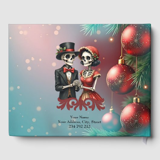 Christmas Bone Romance, A festive skeleton couple. Gastenboek (Achterkant)