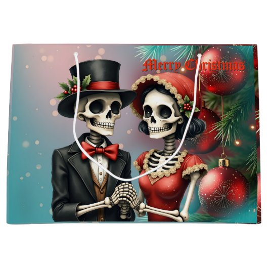 Christmas Bone Romance, A festive skeleton couple. Groot Cadeauzakje (Voorkant)