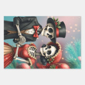 Christmas Bone Romance, A festive skeleton couple. Inpakpapier Vel (Voorkant 2)