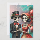 Christmas Bone Romance, A festive skeleton couple. Kaart (Achterkant)