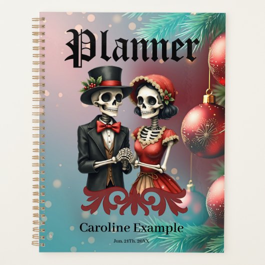 Christmas Bone Romance, A festive skeleton couple. Planner (Voorkant)