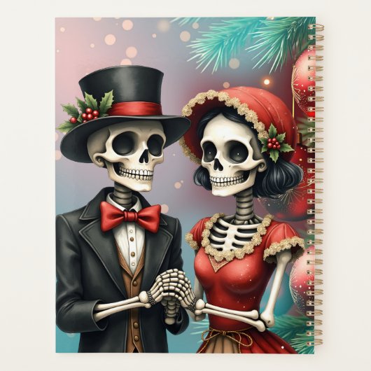 Christmas Bone Romance, A festive skeleton couple. Planner (Achterkant)