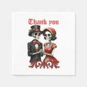 Christmas Bone Romance, A festive skeleton couple. Servet (Voorkant)