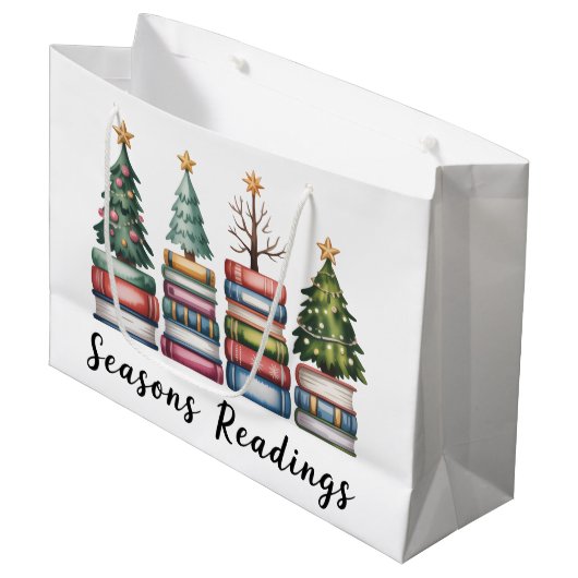 Christmas Book Lover Teacher Reading Season Xmas Groot Cadeauzakje (Voorkant Gekanteld)