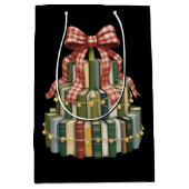 Christmas Book Tree Book Teacher Reading Bookish  Medium Cadeauzakje (Voorkant)