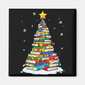Christmas Book Tree Funny Librarians Books Lover Magneet (Voorkant)