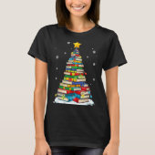 Christmas Book Tree Funny Librarians Books Lover T-shirt (Voorkant)