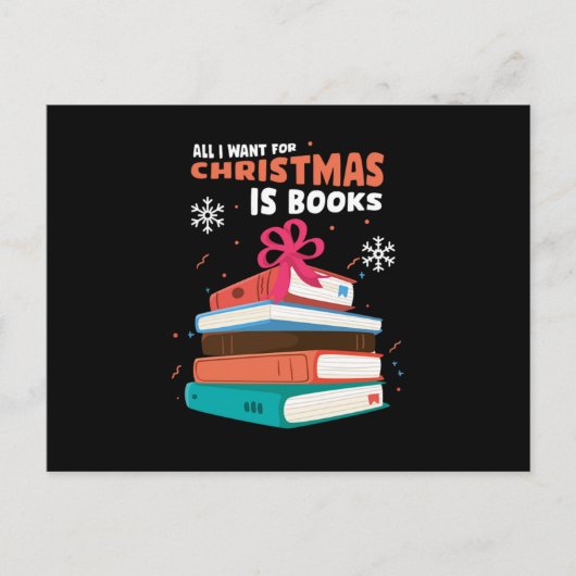 Christmas Books Bookworm Reading Xmas New Year Gif Briefkaart (Voorkant)