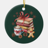 Christmas Books Gingerbread Books Cocoa Bookish Keramisch Ornament (Voorkant)