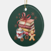 Christmas Books Gingerbread Books Cocoa Bookish Keramisch Ornament (Links)